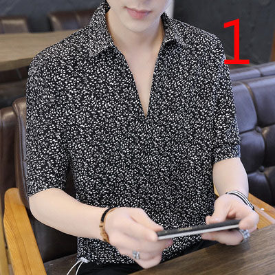 2027- Fashionable short sleeved, casual men's luxury clothing