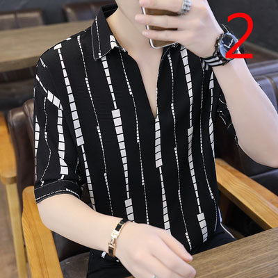 2027- Fashionable short sleeved, casual men's luxury clothing