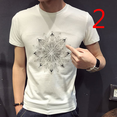 157 High-end fashion men's short sleeves, casual super cool youth clothes