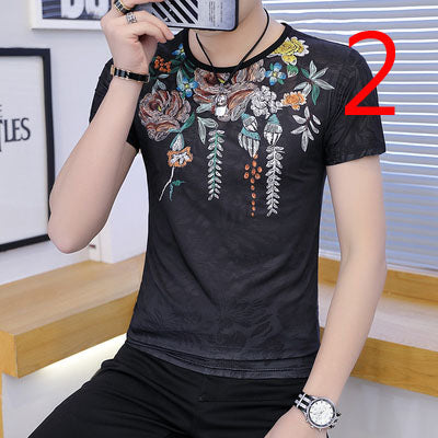 2063- Fashionable short sleeved, casual men's luxury clothing