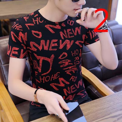 2192- Fashionable short sleeved, casual men's luxury clothing