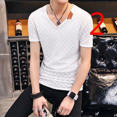 2189- Fashionable short sleeved, casual men's luxury clothing