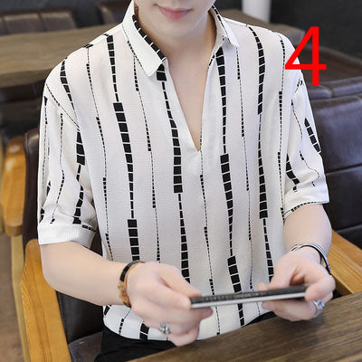 2027- Fashionable short sleeved, casual men's luxury clothing