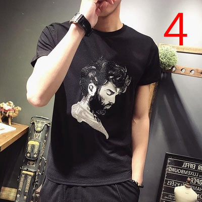 157 High-end fashion men's short sleeves, casual super cool youth clothes