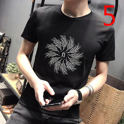 157 High-end fashion men's short sleeves, casual super cool youth clothes