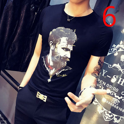 157 High-end fashion men's short sleeves, casual super cool youth clothes