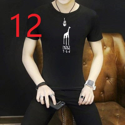 2052- Fashionable short sleeved, casual men's luxury clothing