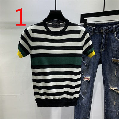 2101- Fashionable short sleeved, casual men's luxury clothing