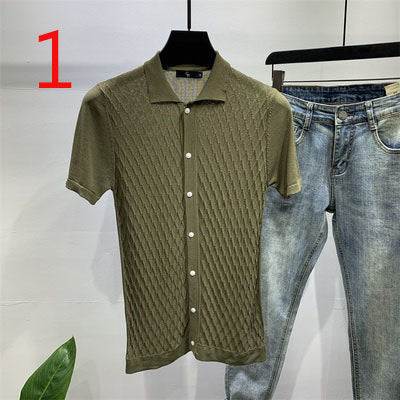 2115- Fashionable short sleeved, casual men's luxury clothing