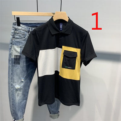 2082- Fashionable short sleeved, casual men's luxury clothing