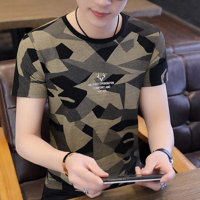 2144- Fashionable short sleeved, casual men's luxury clothing