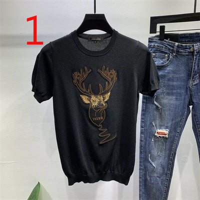 2167- Fashionable short sleeved, casual men's luxury clothing