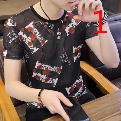 2190- Fashionable short sleeved, casual men's luxury clothing