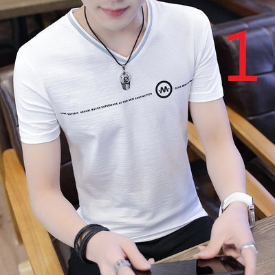 2128- Fashionable short sleeved, casual men's luxury clothing