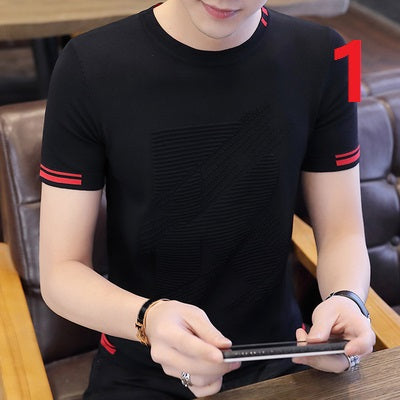 2187- Fashionable short sleeved, casual men's luxury clothing