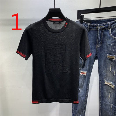 2061- Fashionable short sleeved, casual men's luxury clothing