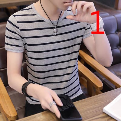 14024- Fashionable short sleeved, casual men's luxury clothing