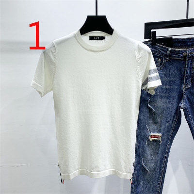 2108- Fashionable short sleeved, casual men's luxury clothing