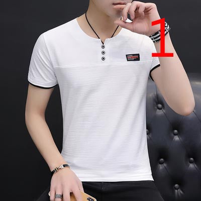 2037- Fashionable short sleeved, casual men's luxury clothing