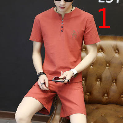 2077- Fashionable short sleeved, casual men's luxury clothing