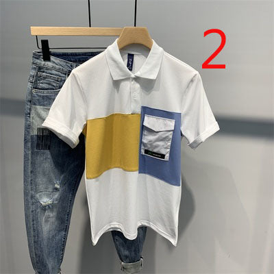 2082- Fashionable short sleeved, casual men's luxury clothing