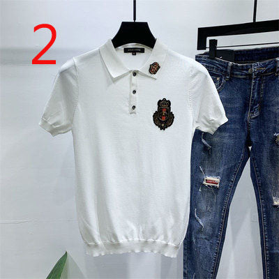 2167- Fashionable short sleeved, casual men's luxury clothing