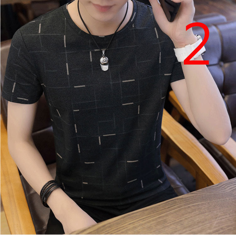 8973- Fashionable short sleeved, casual men's luxury clothing