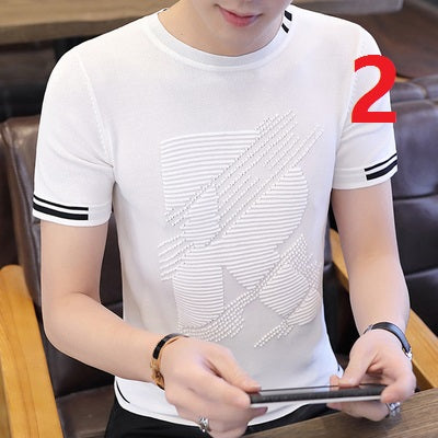 2187- Fashionable short sleeved, casual men's luxury clothing