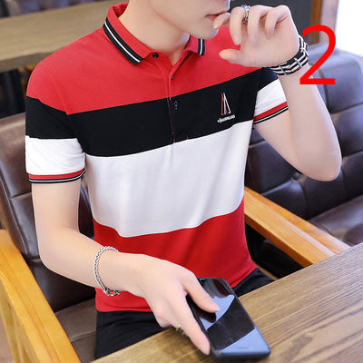 2114- Fashionable short sleeved, casual men's luxury clothing