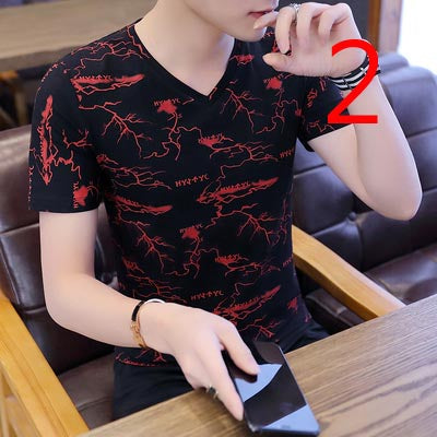 2135- Fashionable short sleeved, casual men's luxury clothing