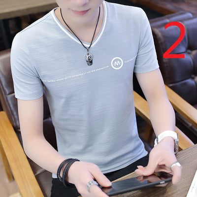 2128- Fashionable short sleeved, casual men's luxury clothing