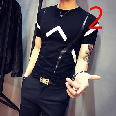 2079- Fashionable short sleeved, casual men's luxury clothing