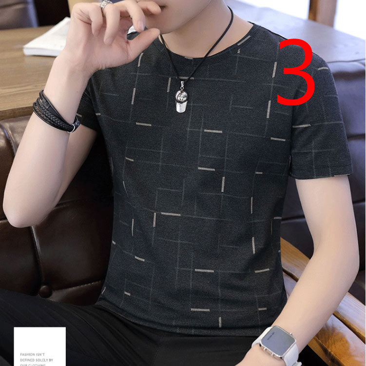 8973- Fashionable short sleeved, casual men's luxury clothing