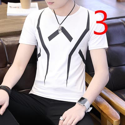 3054- Fashionable short sleeved, casual men's luxury clothing