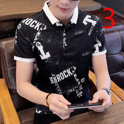 6516- Fashionable short sleeved, casual men's luxury clothing