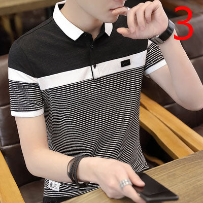 2114- Fashionable short sleeved, casual men's luxury clothing