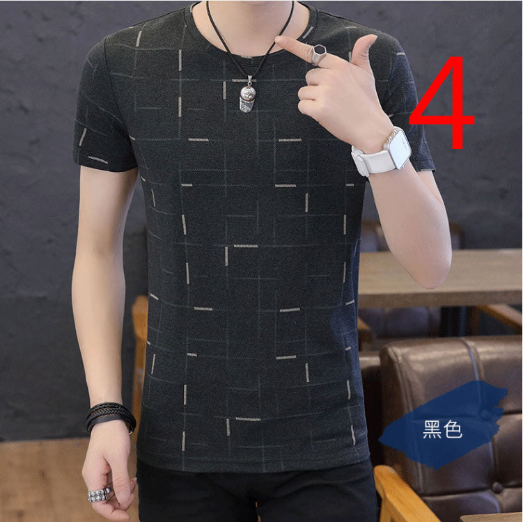 8973- Fashionable short sleeved, casual men's luxury clothing