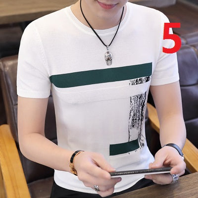 2187- Fashionable short sleeved, casual men's luxury clothing