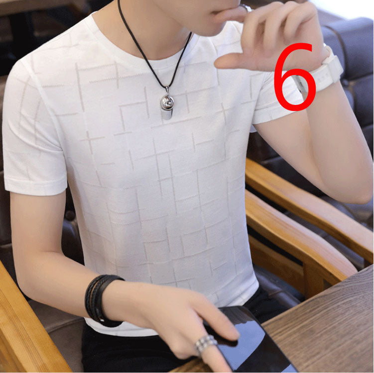 8973- Fashionable short sleeved, casual men's luxury clothing