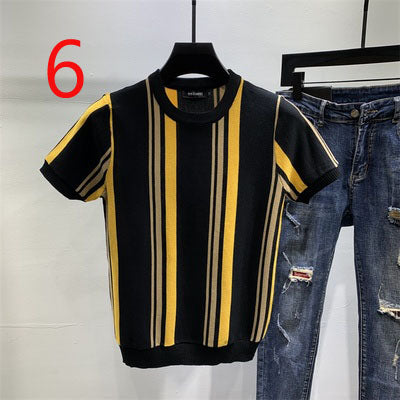 2105- Fashionable short sleeved, casual men's luxury clothing