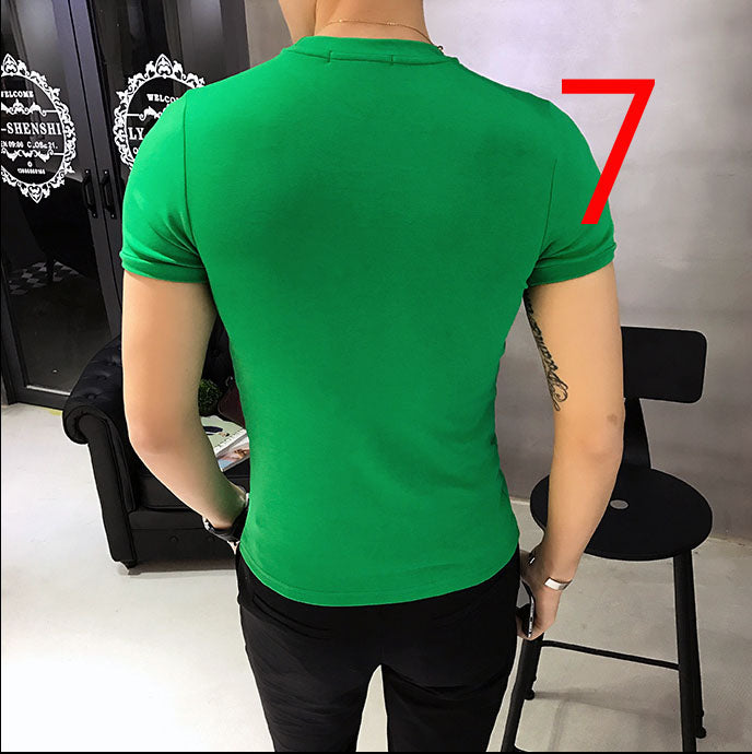 2074- Fashionable short sleeved, casual men's luxury clothing