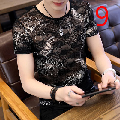 2070- Fashionable short sleeved, casual men's luxury clothing